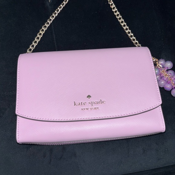 kate spade Carson Light Pink Leather Crossbody with Gold Chain - Picture 2 of 10